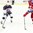 PREROV, CZECH REPUBLIC - JANUARY 13: USA's Natalie Buchbinder #3 skates with the puck while Russia's Margarita Dorofeyeva #5 defends during semifinal round action at the 2017 IIHF Ice Hockey U18 Women's World Championship. (Photo by Steve Kingsman/HHOF-IIHF Images)
